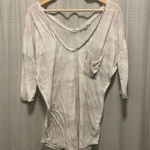 Express White & Gray Camouflage Top